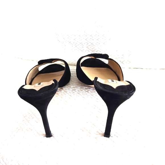 ( MANOLO BLAHNIK ) Open-Toe Designer Suede Heels, EU 39 / US 8.5 - Picture 4 of 7